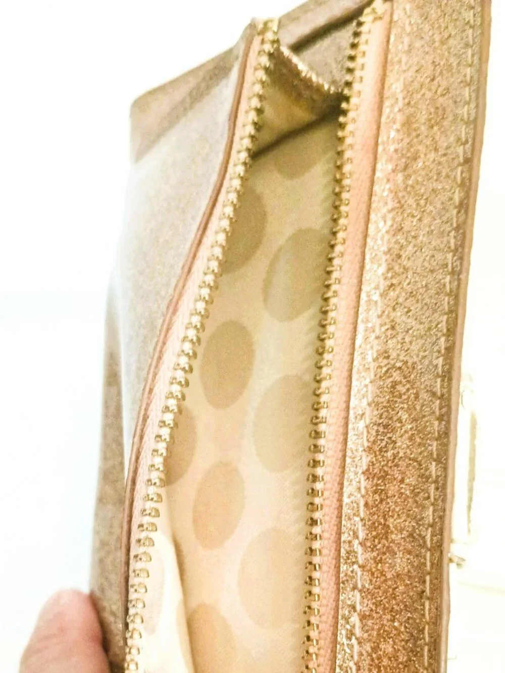 Kate Spade Glitter Bifold Wallet Gold Sparkle
